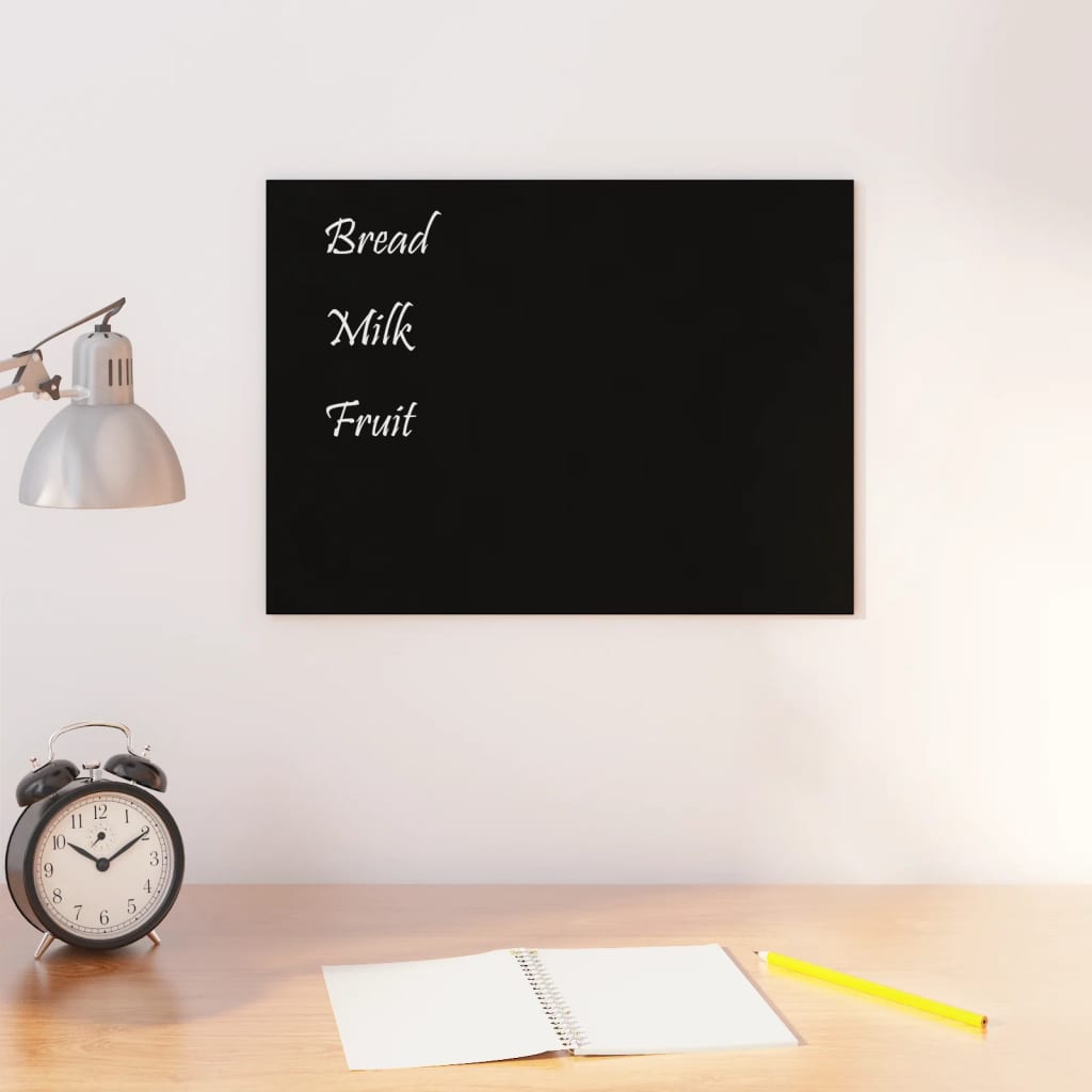 VidaXL Magneetbord voor aan de wand 40x30 cm gehard glas zwart