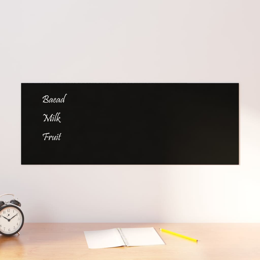 VidaXL Magneetbord voor aan de wand 80x30 cm gehard glas zwart
