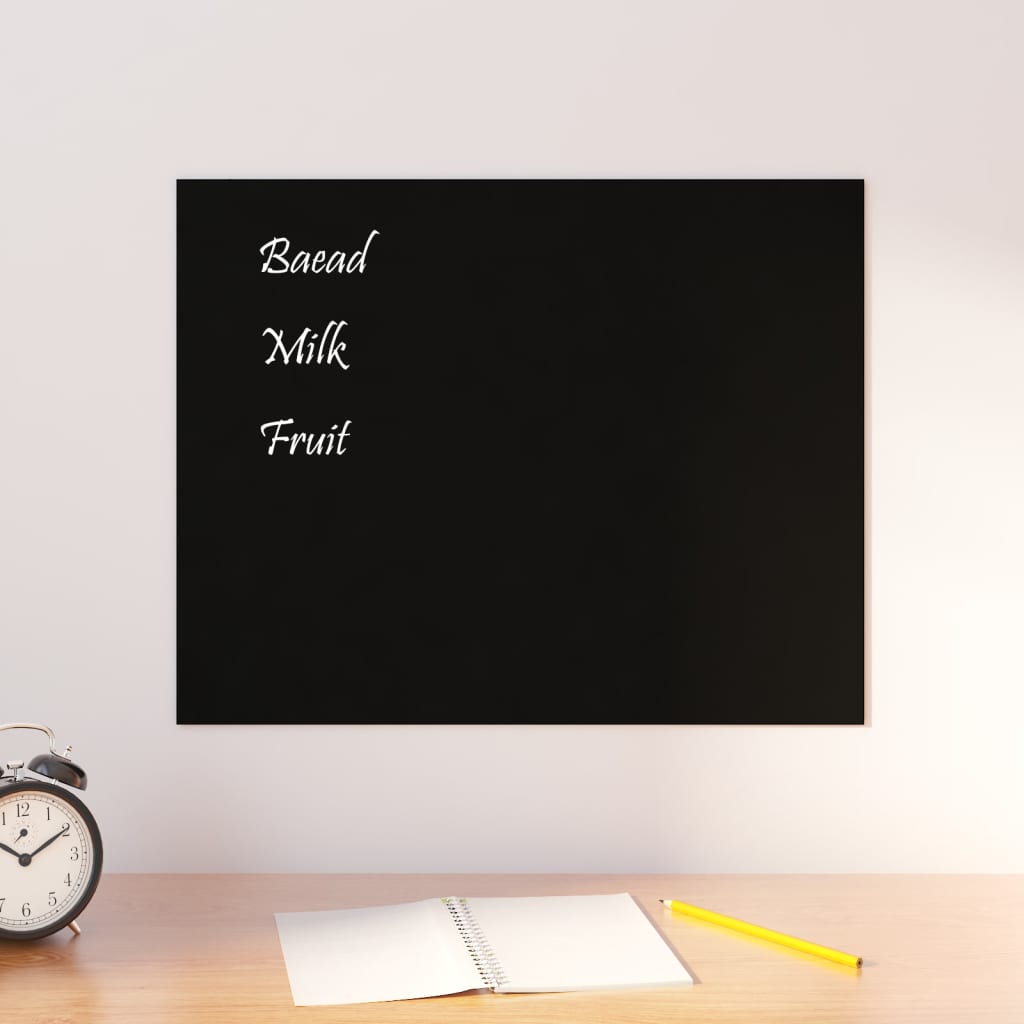 Vidaxl magneetbord voor aan de wand 50x40 cm gehard glas zwart