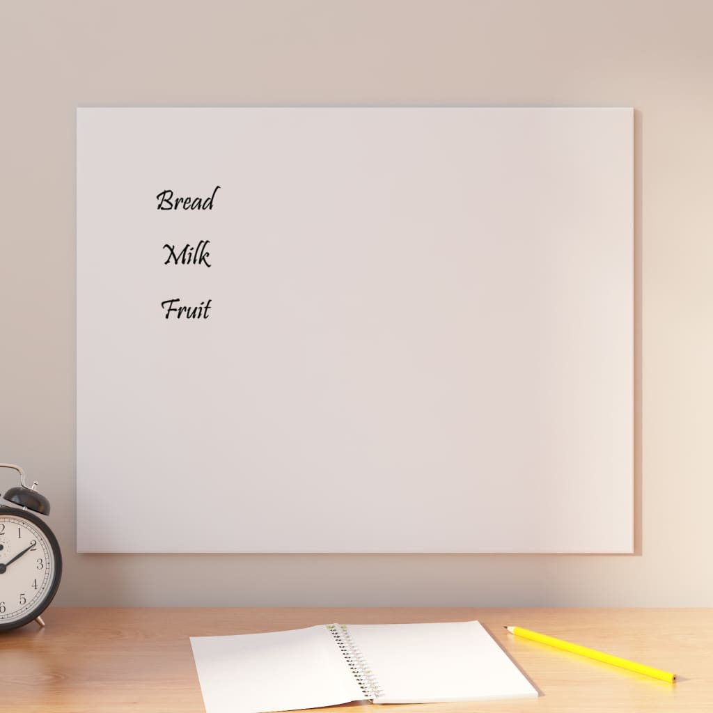 VidaXL Magneetbord voor aan de wand 50x40 cm gehard glas wit