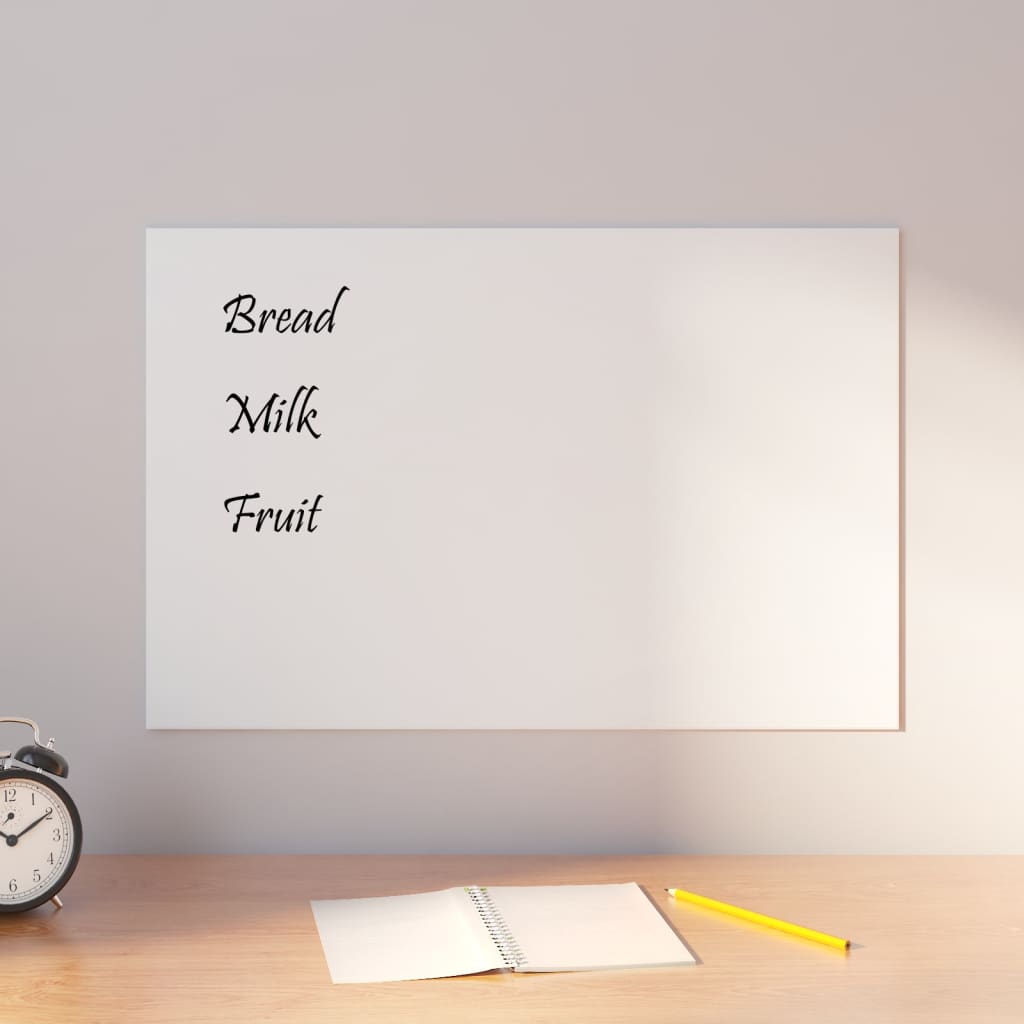 VidaXL Magneetbord wandgemonteerd 60x40 cm gehard glas wit