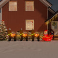 VidaXL Kerstdecoratie kerstman en rendieren opblaasbaar LED 138 cm