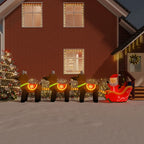 VidaXL Kerstdecoratie kerstman en rendieren opblaasbaar LED 138 cm