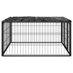 Vidaxl hondenkennel 4 panelen 100x50 cm gepoedercoat staal zwart