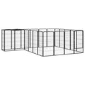 VidaXL Hondenkennel 22 panelen 50x100 cm gepoedercoat staal zwart