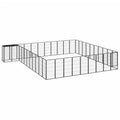 VidaXL Hondenkennel 42 panelen 50x100 cm gepoedercoat staal zwart
