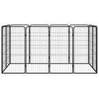 Vidaxl hondenkennel 12 panelen 50 x 100 cm gepoedercoat staal zwart