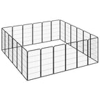 VidaXL Hondenkennel 24 panelen 50 x 100 cm gepoedercoat staal zwart