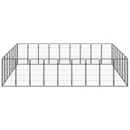 VidaXL Hondenkennel 32 panelen 50 x 100 cm gepoedercoat staal zwart