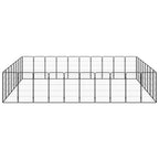VidaXL Hondenkennel 36 panelen 50 x 100 cm gepoedercoat staal zwart