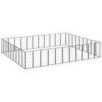VidaXL Hondenkennel 40 panelen 50 x 100 cm gepoedercoat staal zwart
