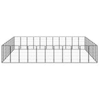VidaXL Hondenkennel 40 panelen 50 x 100 cm gepoedercoat staal zwart