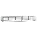 Vidaxl hondenkennel 12 panelen 100x50 cm gepoedercoat staal zwart