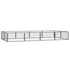 Vidaxl hondenkennel 12 panelen 100x50 cm gepoedercoat staal zwart