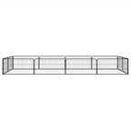 Vidaxl hondenkennel 12 panelen 100x50 cm gepoedercoat staal zwart