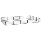 Vidaxl hondenkennel 16 panelen 100x50 cm gepoedercoat staal zwart