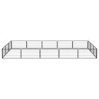 Vidaxl hondenkennel 16 panelen 100x50 cm gepoedercoat staal zwart