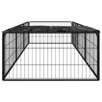 Vidaxl hondenkennel 8 panelen 100x50 cm gepoedercoat staal zwart