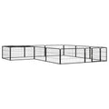 Vidaxl hondenkennel 12 panelen 100x50 cm gepoedercoat staal zwart