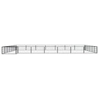 VidaXL Hondenkennel 28 panelen 100x50 cm gepoedercoat staal zwart
