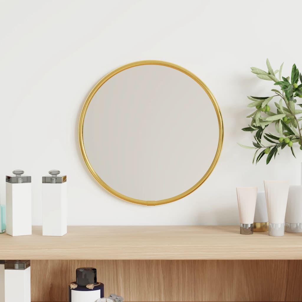 Vidaxl wandspiegel rond ø20 cm goudkleurig