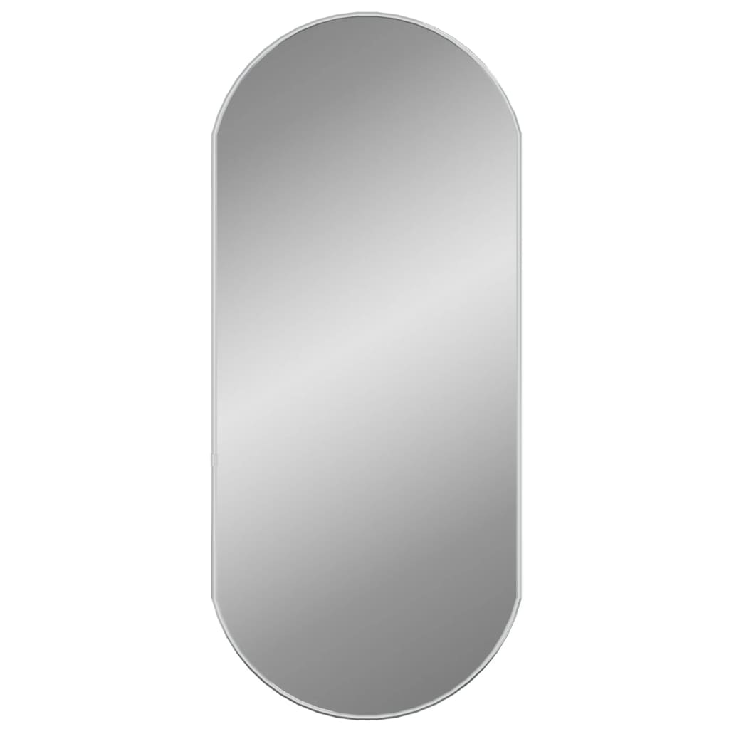 Vidaxl wandspiegel 80x35 cm ovaal zilverkleurig