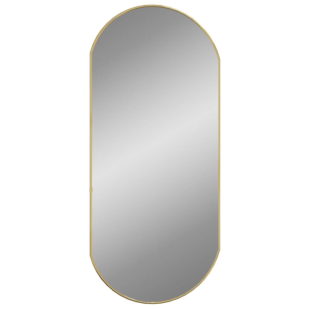 Vidaxl wandspiegel 90x40 cm ovaal goudkleurig