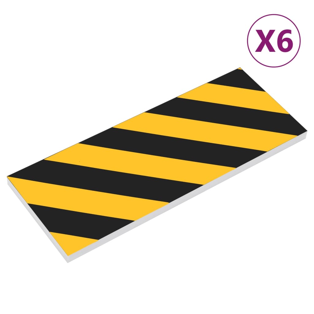 VidaXL Muurbeschermers 6 st 50x10x2 cm EVA-schuim geel en zwart