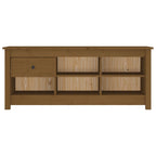 Vidaxl schoenenkast 110x38x45,5 cm massief grenenhout honingbruin