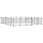 Vidaxl huisdierenkooi met deur 20 panelen 35x35 cm staal zwart
