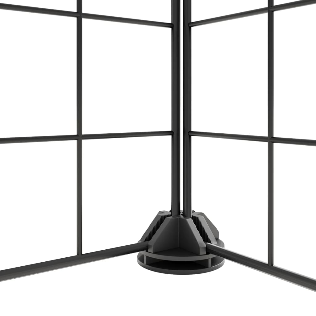 Vidaxl huisdierenkooi met deur 52 panelen 35x35 cm staal zwart