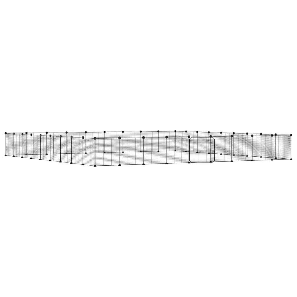 Vidaxl huisdierenkooi met deur 36 panelen 35x35 cm staal zwart