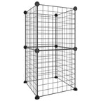 Vidaxl huisdierenkooi met 8 panelen 35x35 cm staal zwart