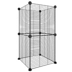 Vidaxl huisdierenkooi met 8 panelen 35x35 cm staal zwart