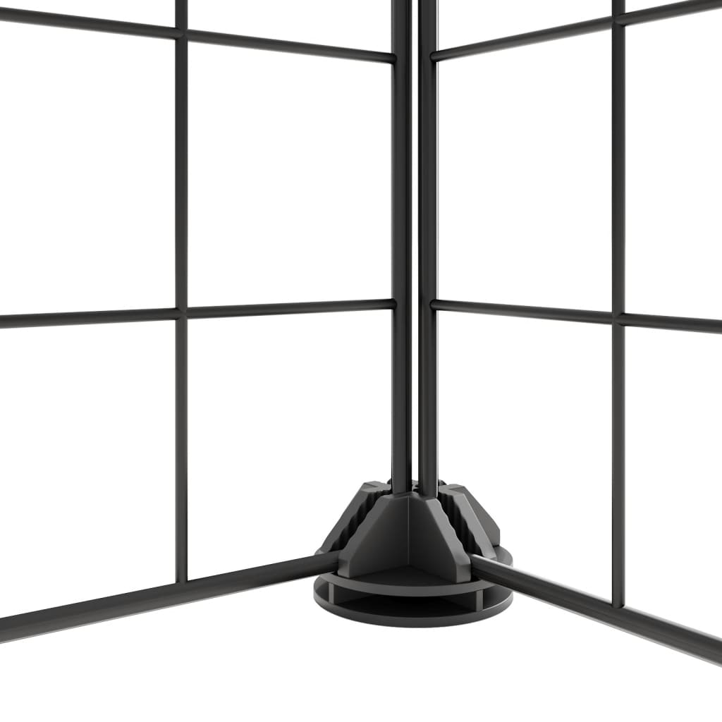 Vidaxl huisdierenkooi met deur 28 panelen 35x35 cm staal zwart