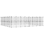 Vidaxl huisdierenkooi met deur 60 panelen 35x35 cm staal zwart