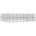 Vidaxl huisdierenkooi met deur 60 panelen 35x35 cm staal zwart