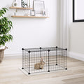 Vidaxl huisdierenkooi met 8 panelen 35x35 cm staal zwart