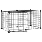 Vidaxl huisdierenkooi met deur 8 panelen 35x35 cm staal zwart