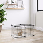 Vidaxl huisdierenkooi met deur 8 panelen 35x35 cm staal zwart