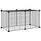 Vidaxl huisdierenkooi met 8 panelen 35x35 cm staal zwart