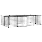 Vidaxl huisdierenkooi met deur 20 panelen 35x35 cm staal zwart