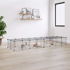 Vidaxl huisdierenkooi met deur 36 panelen 35x35 cm staal zwart