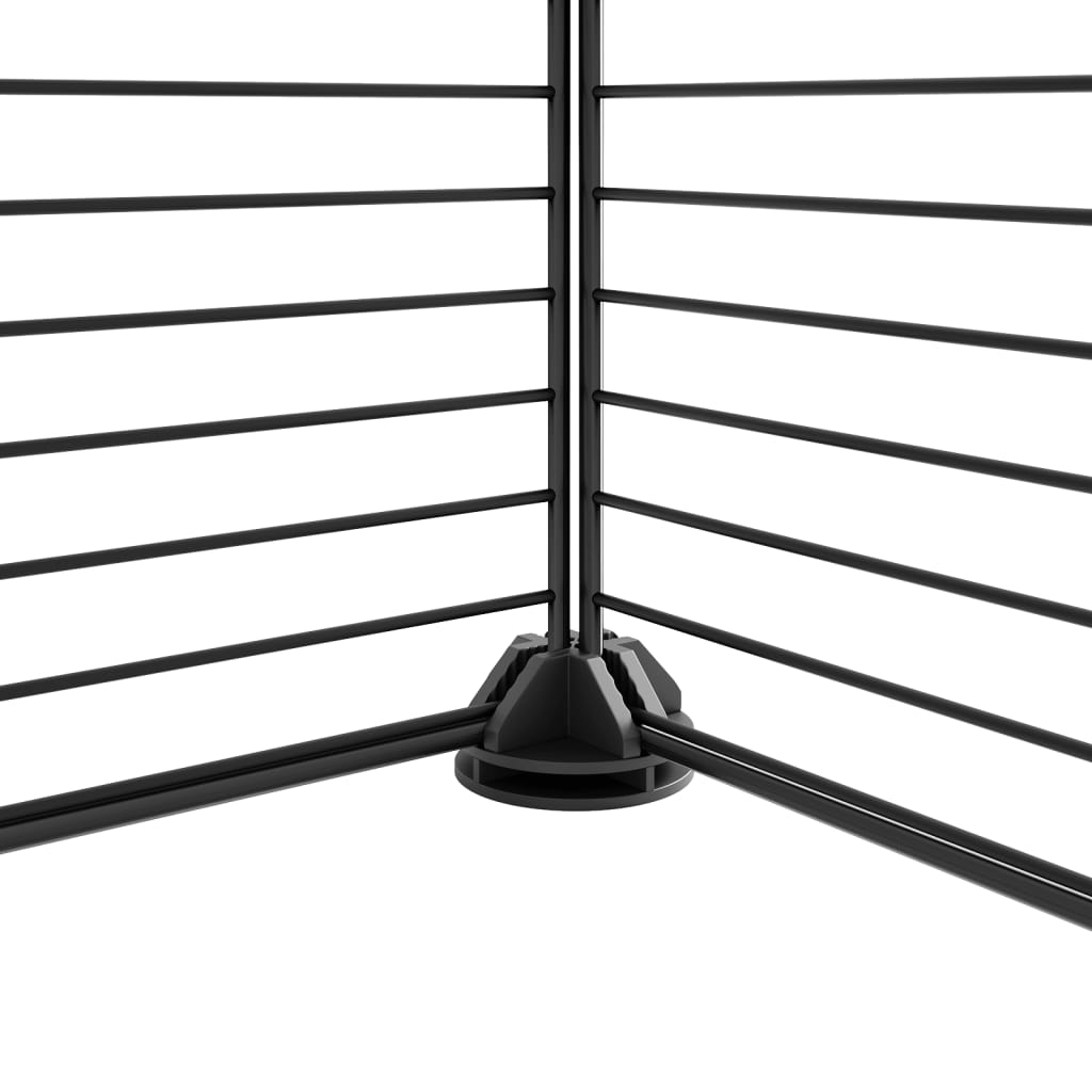 Vidaxl huisdierenkooi met deur 44 panelen 35x35 cm staal zwart