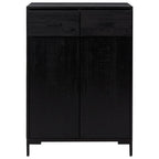 Vidaxl schoenenkast 75x40x110 cm massief grenenhout zwart