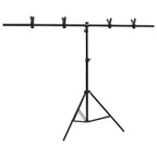 Vidaxl achtergrondstandaard t-vormig 151x60x(70-200) cm zwart