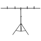 Vidaxl achtergrondstandaard t-vormig 151x60x(70-200) cm zwart
