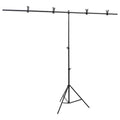 Vidaxl achtergrondstandaard t-vormig 201x60x(70-200) cm zwart