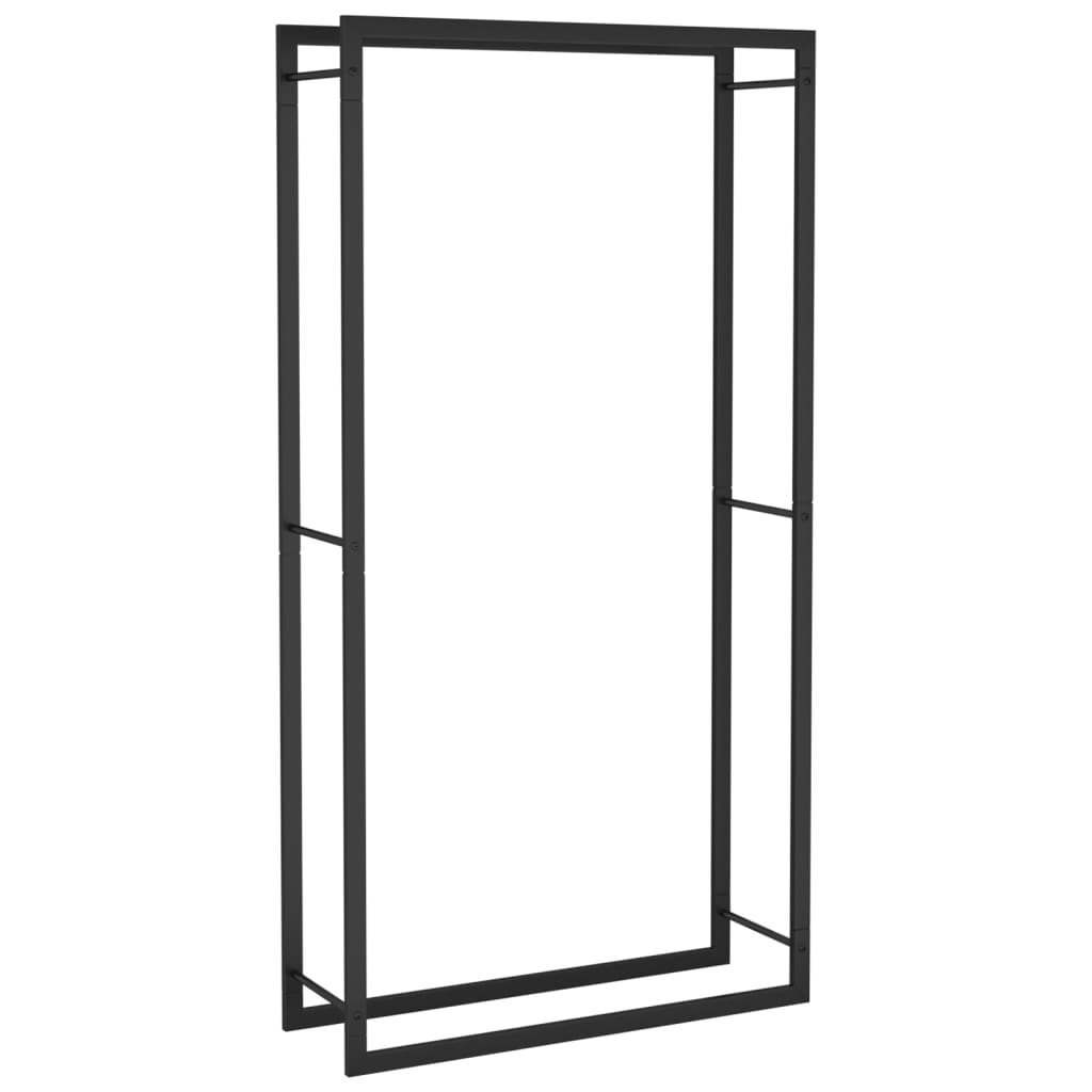 Vidaxl haardhoutrek matzwart 80x28x154 cm staal