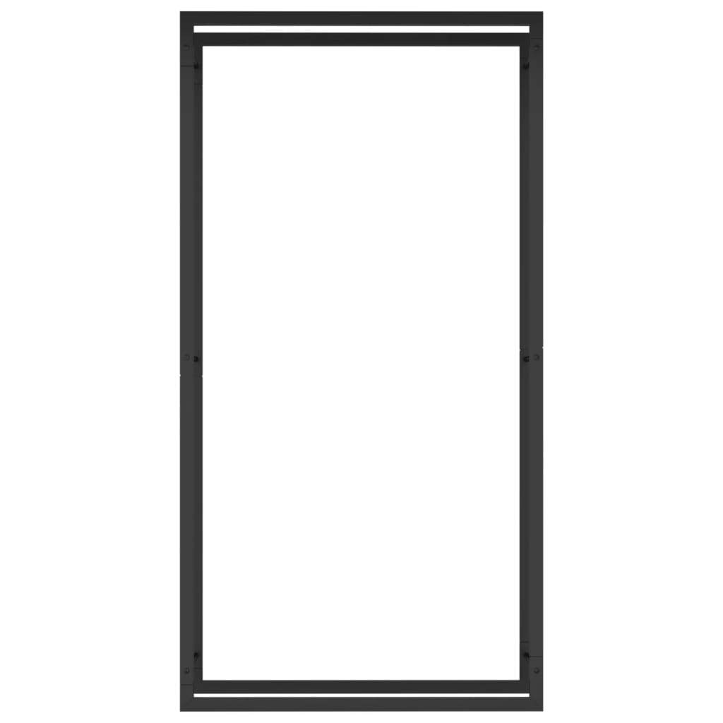 Vidaxl haardhoutrek matzwart 80x28x154 cm staal